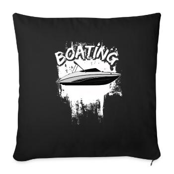 Boot Regatta . Bateau à moteur yacht à moteur . Yacht Voile - Housse de coussin décorative 45 x 45 cm - noir - Devant