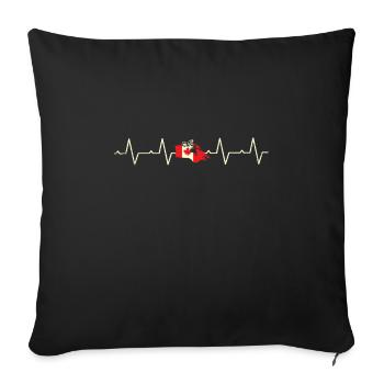 Canada Heartbeat - Canadian Flag - Sofa pillowcase 17,3'' x 17,3'' (45 x 45 cm) - black - Front