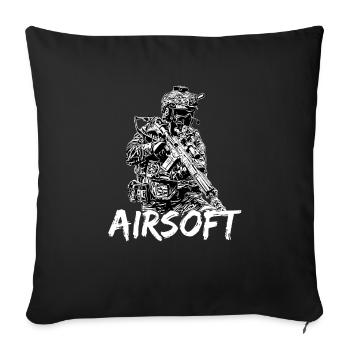Airsoft / Softair / Softgun / AEG Airsoft Milsim - Housse de coussin décorative 45 x 45 cm - noir - Devant