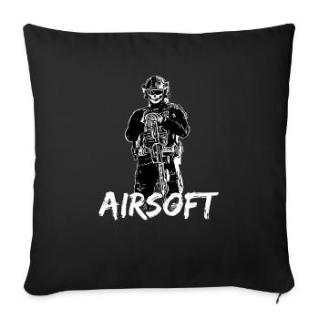 Airsoft / Softair / Softgun / AEG Airsoft Milsim - Housse de coussin décorative 45 x 45 cm - noir - Devant
