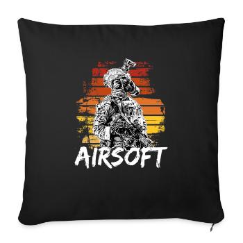 Airsoft / Softair / Softgun / AEG Airsoft Milsim - Housse de coussin décorative 45 x 45 cm - noir - Devant
