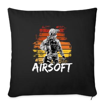 Airsoft / Softair / Softgun / AEG Airsoft Milsim - Housse de coussin décorative 45 x 45 cm - noir - Devant