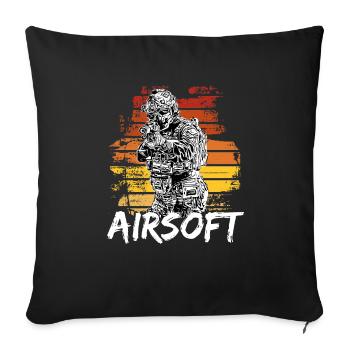 Airsoft / Softair / Softgun / AEG Airsoft Milsim - Housse de coussin décorative 45 x 45 cm - noir - Devant
