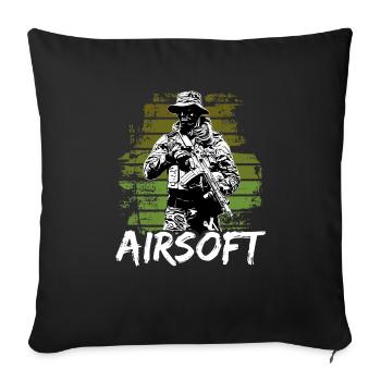 Airsoft / Softair / Softgun / AEG Airsoft Milsim - Housse de coussin décorative 45 x 45 cm - noir - Devant