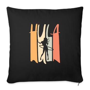 Damen Hulahoop Training Hula Hupp Sport Huller - Sofakissenbezug 45 x 45 cm - Schwarz - Vorne