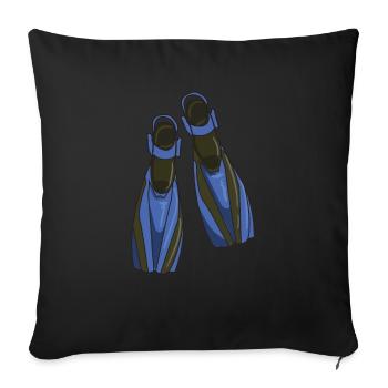 Diving Fins - Sofa pillowcase 17,3'' x 17,3'' (45 x 45 cm) - black - Front