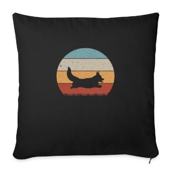 Corgi Pembrokeshire chien de garde chien chien Corgis - Housse de coussin décorative 45 x 45 cm - noir - Devant