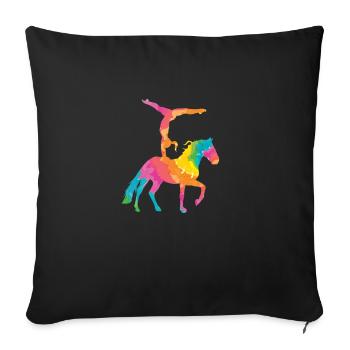Voltigieren Chevau équestre équitation équitation équitation - Housse de coussin décorative 45 x 45 cm - noir - Devant