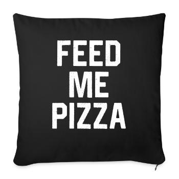 Feed Me Pizza - Housse de coussin décorative 45 x 45 cm - noir - Devant