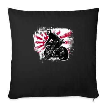 Motocycles / moto / moto biker - Housse de coussin décorative 45 x 45 cm - noir - Devant