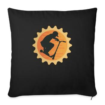 Trottinette Freestyle Scooter Scoot Skatepark Trot - Sofa pillowcase 17,3'' x 17,3'' (45 x 45 cm) - black - Front