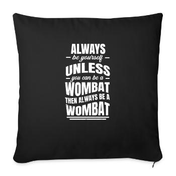 Wombat Australia Wombats Prey Animals Australian - Sofa pillowcase 17,3'' x 17,3'' (45 x 45 cm) - black - Front