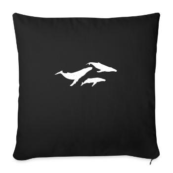 Baleines Marines Animaux marins Baleines - Housse de coussin décorative 45 x 45 cm - noir - Devant
