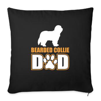 Bearded Collie Dad - Housse de coussin décorative 45 x 45 cm - noir - Devant