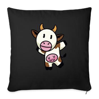 Kuh - Sofakissenbezug 45 x 45 cm - Schwarz - Vorne