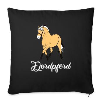 Norwegisches Fjordpferd, Fjordi, Fjord, Pony - Sofakissenbezug 45 x 45 cm - Schwarz - Vorne