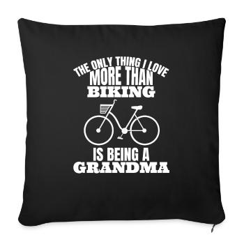 Cycling Bicycle Grandma Mom Bicycle Tour Grandmother - Sofa pillowcase 17,3'' x 17,3'' (45 x 45 cm) - black - Front