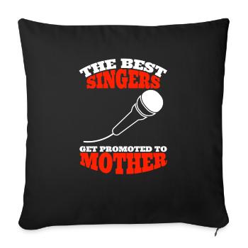 Sängerin Musik Mutter Musikerin Frau Mikrofon Mama - Housse de coussin décorative 45 x 45 cm - noir - Devant
