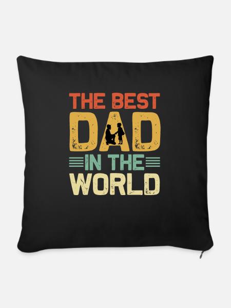 Bester Vater der Welt - Sofakissenbezug 45 x 45 cm - Schwarz