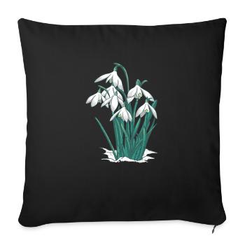 Perce-neige - Housse de coussin décorative 45 x 45 cm - noir - Devant