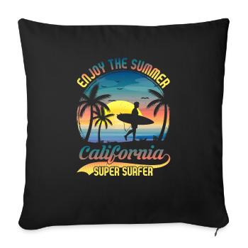 California Surfing - Sofa pillowcase 17,3'' x 17,3'' (45 x 45 cm) - black - Front