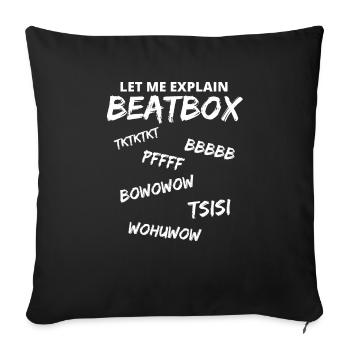 Beatbox / Beatboxing / Music / Beatbox battle Beat - Housse de coussin décorative 45 x 45 cm - noir - Devant