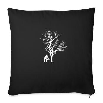 Chainsaw wood chainsaw forest worker forester - Sofa pillowcase 17,3'' x 17,3'' (45 x 45 cm) - black - Front