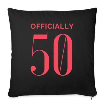 Officiellement 50 - Housse de coussin décorative 45 x 45 cm - noir - Devant