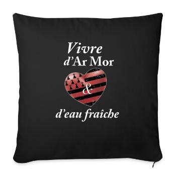 Bretagne - Housse de coussin décorative 45 x 45 cm - noir - Devant
