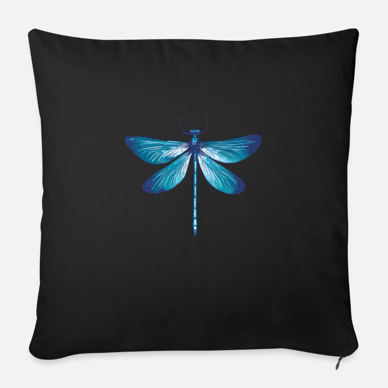 Libelle Libellen Insekten Natur Entomologe Biologe - Sofakissenbezug 45 x 45 cm - Schwarz
