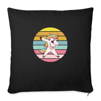 Dabbing unicorn - Sofa pillowcase 17,3'' x 17,3'' (45 x 45 cm) - black - Front
