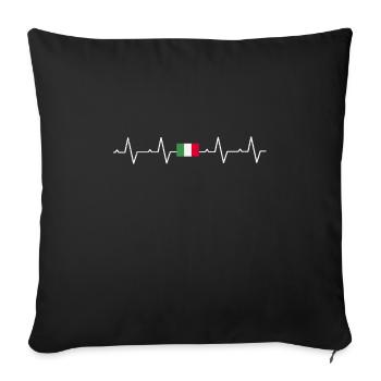 Italy Italian Italian heartbeat gift - Sofa pillowcase 17,3'' x 17,3'' (45 x 45 cm) - black - Front