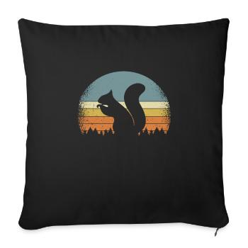 Squirrel Rodents Chipmhörn Nature - Sofa pillowcase 17,3'' x 17,3'' (45 x 45 cm) - black - Front