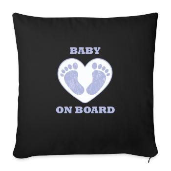 Bébé Pieds bébé Bébé Parents Bébé sur conseil Enceinte - Housse de coussin décorative 45 x 45 cm - noir - Devant