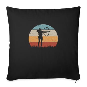 Bogenschießen Bogenschiessen Bogensport - Sofakissenbezug 45 x 45 cm - Schwarz - Vorne