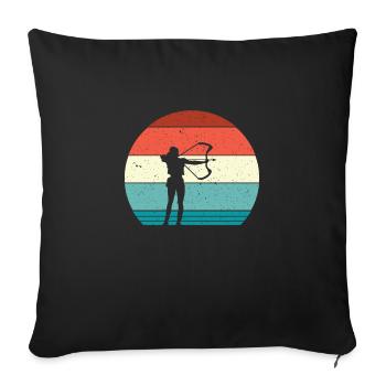 Bogenschießen Bogenschiessen Bogensport - Sofakissenbezug 45 x 45 cm - Schwarz - Vorne