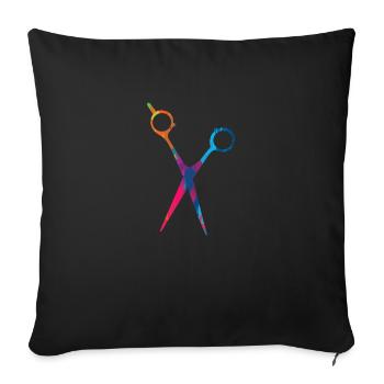 Coiffeur Coiffeur Coiffeur Coiffeur Salon de coiffure Cadeau - Housse de coussin décorative 45 x 45 cm - noir - Devant