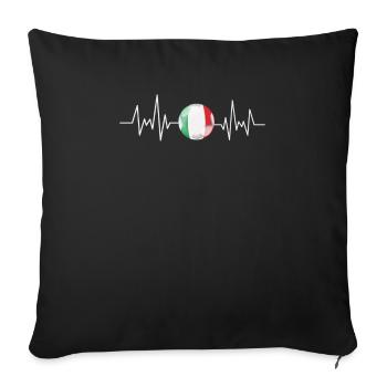 Italia 2021 Italy Jersey Football Fan ECG - Sofa pillowcase 17,3'' x 17,3'' (45 x 45 cm) - black - Front