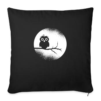 Eule Waldbewohner Eulen Vollmond - Sofakissenbezug 45 x 45 cm - Schwarz - Vorne