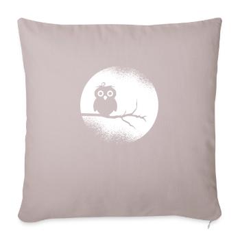 Eule Waldbewohner Eulen Vollmond - Sofakissenbezug 45 x 45 cm - helles Taupe - Vorne