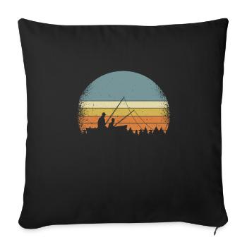 Pêche pêche pêche - Housse de coussin décorative 45 x 45 cm - noir - Devant