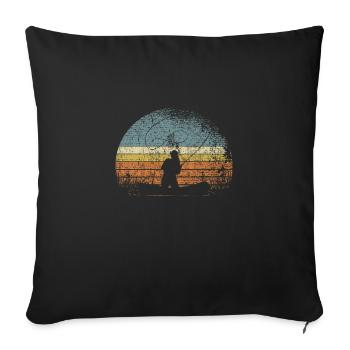 angling - Sofa pillowcase 17,3'' x 17,3'' (45 x 45 cm) - black - Front