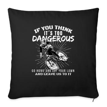 Mountain Biker / VTT Downhill Vélo cadeau - Housse de coussin décorative 45 x 45 cm - noir - Devant