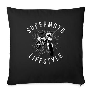 Supermoto Lifestyle / Moto / moto biker - Housse de coussin décorative 45 x 45 cm - noir - Devant