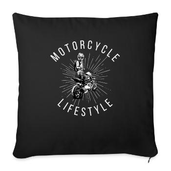 Motorcycle Lifestyle / Motorrad / Motorräder biker - Sofakissenbezug 45 x 45 cm - Schwarz - Vorne