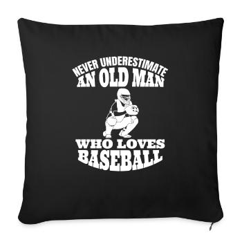 Baseball Sports Baseball Lovers Baseball Players - Sofa pillowcase 17,3'' x 17,3'' (45 x 45 cm) - black - Front