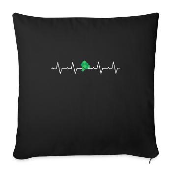 Broccoli Heartbeat Broccoli Vegetables Vegetarian - Sofa pillowcase 17,3'' x 17,3'' (45 x 45 cm) - black - Front