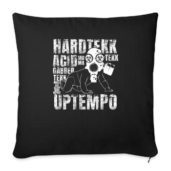 Raver / Rave / Gabber / Speedcore Raver Uptempo - Sofakissenbezug 45 x 45 cm - Schwarz - Vorne