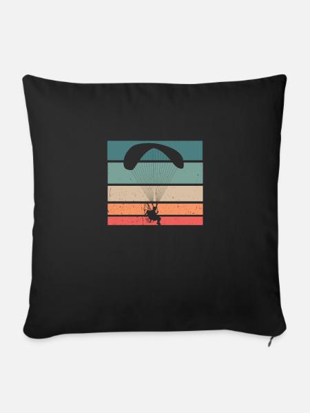 Gleitschirm Gleitschirmfliegen Paragliding - Sofakissenbezug 45 x 45 cm - Schwarz