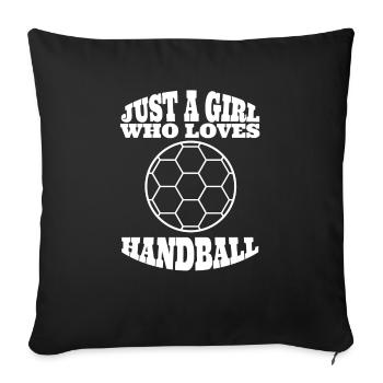 Handball handball filles femmes handball dames - Housse de coussin décorative 45 x 45 cm - noir - Devant
